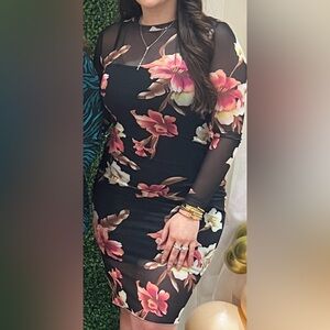 Floral Black Dress
